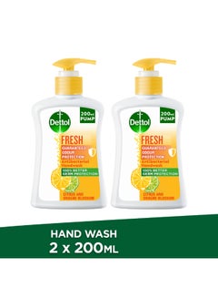 Dettol Citrus And Orange Blossom Fresh Anti Bacterial Liquid Hand Wash Pack of 2 200ml  - Image 1