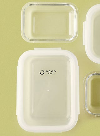 6 Piece Borosilicate Glass Food Container Set - Airtight Lids - Lunch Box - Rectangle + Square - Food Storage Box - Storage Boxes - Kitchen Cabinet Organizers - Glass Food Container - White White 6-Piece (Rectangle/Square) - view 5