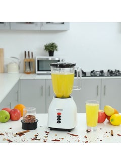 Olsenmark 2-In-1 Multifunctional Blender -OLSENMARK OMSB2361, 300W Power, Stainless Steel Blades, 2 Speed Control With Pulse - 1.5L Jar, 1 Grinder Jar With Over Heat Protection And Safety Lock 1.5 L 300 W OMSB2361 White/Black  - Image 4