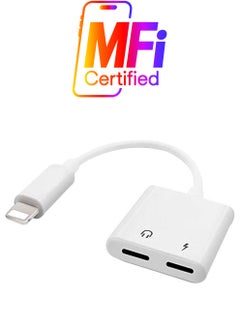 Dual Headphone Jack Adapter Audio Splitter Adapter For Apple iPhone 7/7 Plus/8/8 Plus/X White