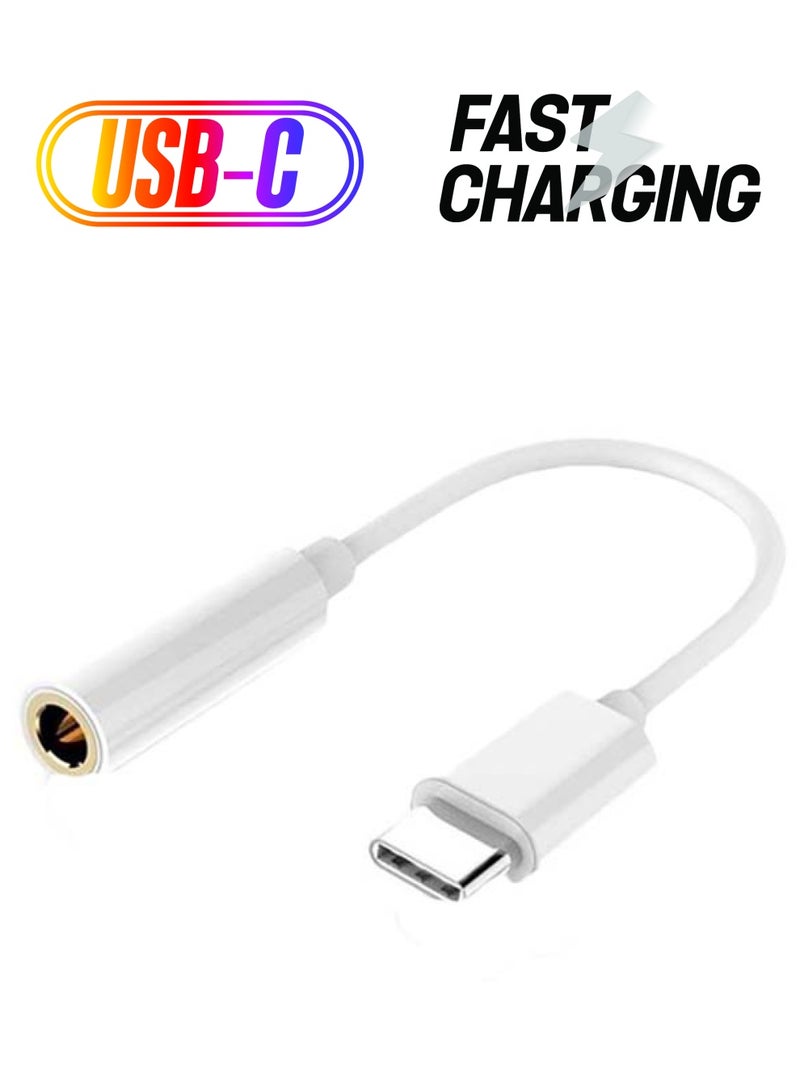 LW Type C To 3.5mm Audio Headphone Jack White  - Image 1