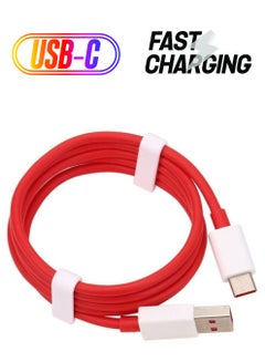 LW Type-C USB Charging Cable For Oneplus 6T/6/5/5T Red/White  - Image 1