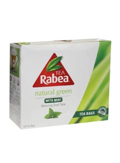 Rabea Tea Natural Green Tea with Mint, 100 Tea Bags 