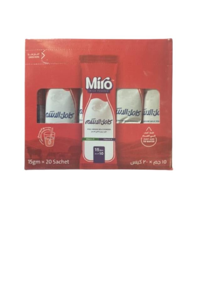 Miro Full Cream Milk Powder 15grams Pack of 20