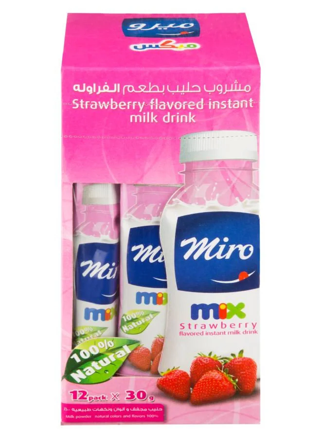 Miro Strawberry Flavored Instant Milk, 30g Pack of 12