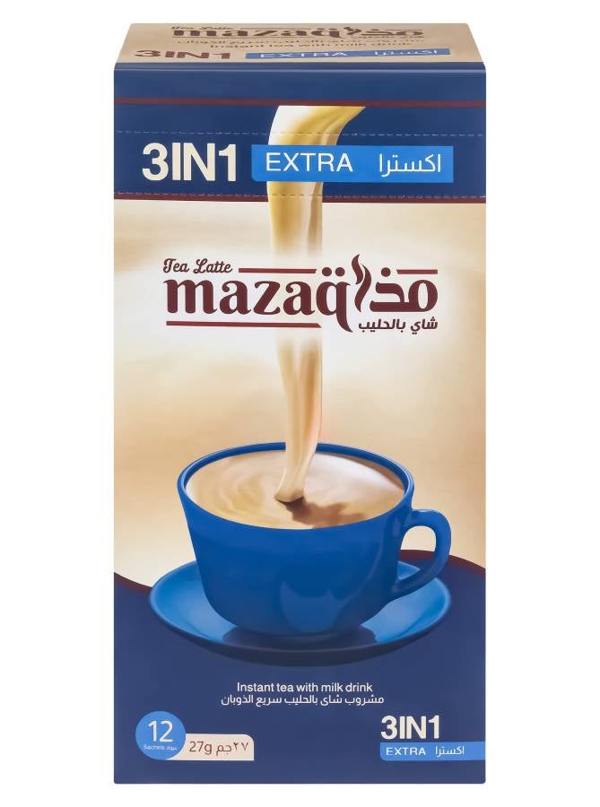 Mazaq - 3 In 1 Tea Latte Instant Tea With Milk 27grams Pack of 12 - Image 1