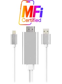 3-In-1 Lightning To TV AV USB Cable For Apple Devices Silver/White