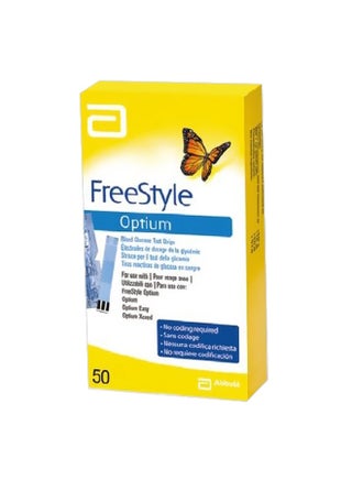 50-Piece Freestyle Optium Blood Glucose Test Strip Set - pnsku/N28867646A/45/_/1721290687/4b792600-988e-40c0-808f-20265af65e24