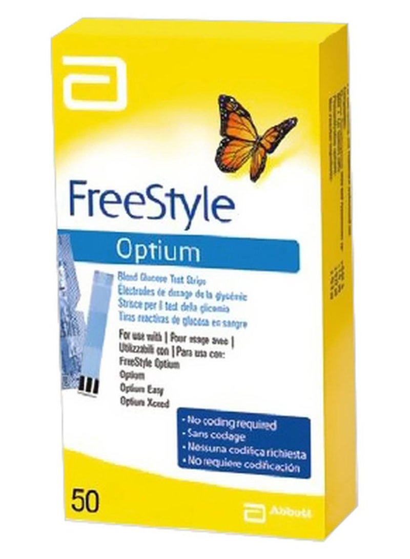 Freestyle 50-Piece Freestyle Optium Blood Glucose Test Strip Set - Image 1