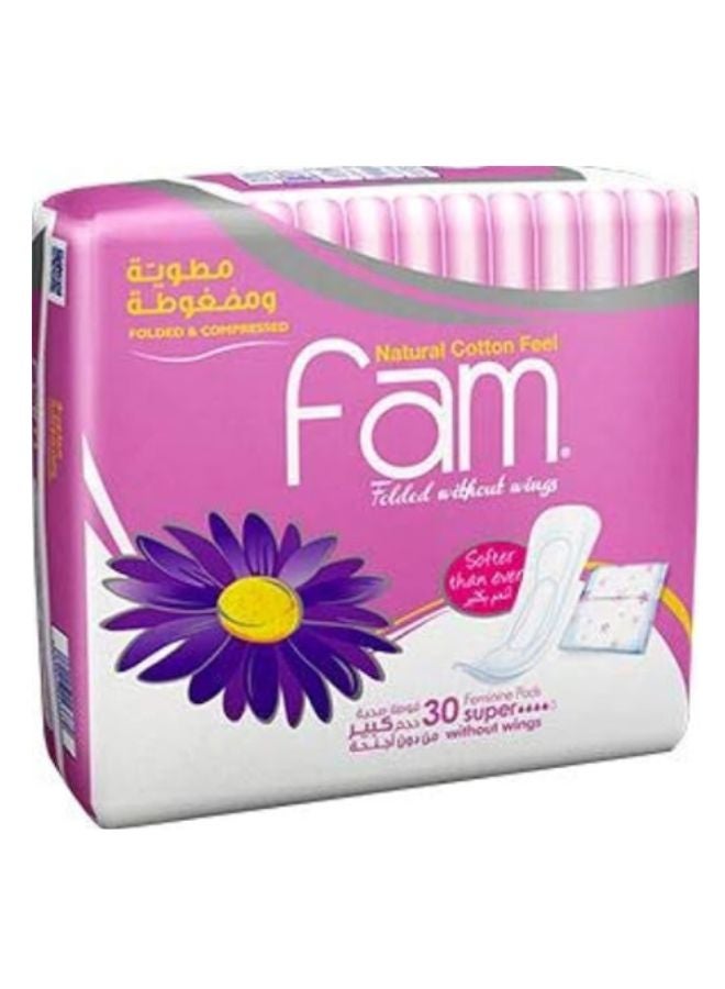 فام Sanitary Napkins Trifold Super 30 Pads multicolor 