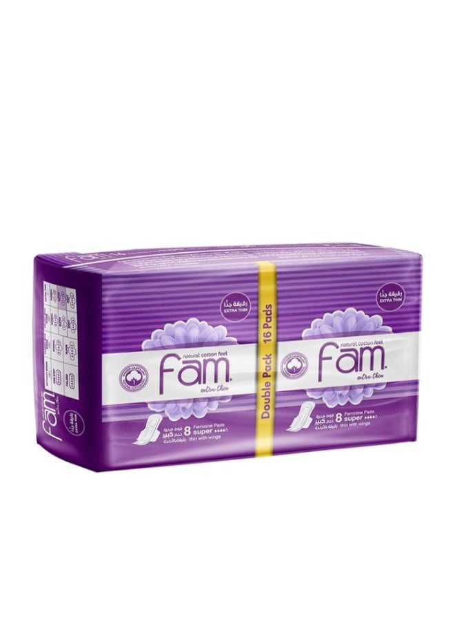 عبوة فوط صحية طويلة بالأجنحة مكونة من 8 قطع متعدد الألوان 500جرام