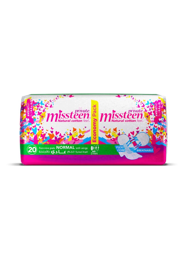 Natural Cotton Feel, Extra Thin Miss Teen,Sanitary Pads, 20 Pads - pnsku/N28868366A/45/_/1735279347/36a33dbf-3edd-4913-b233-1b77a145c578