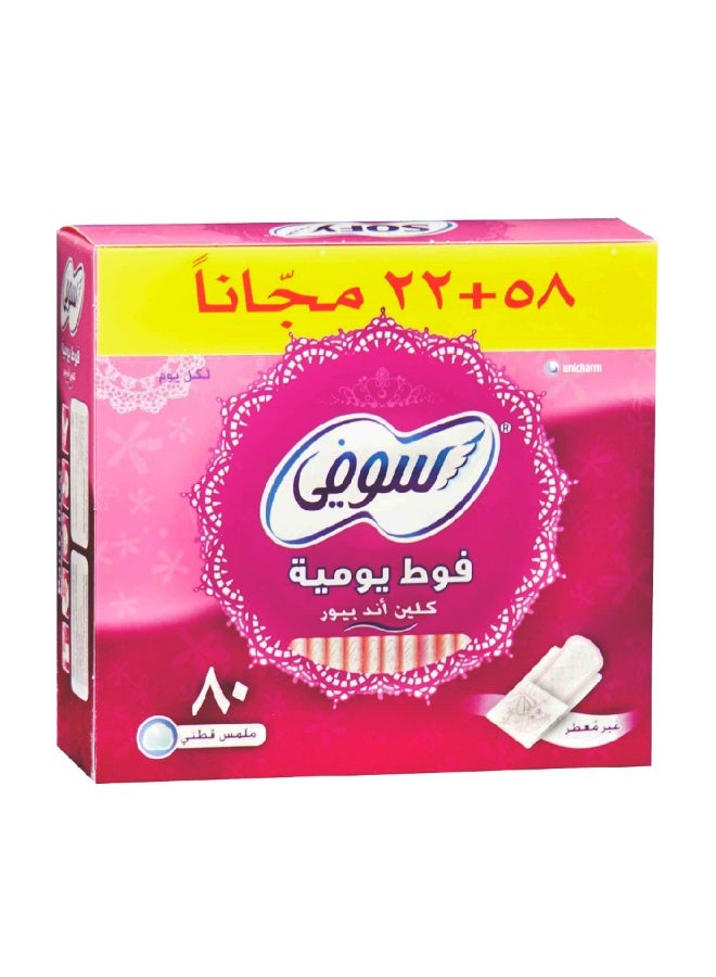 Sofy Clean & Pure Pantyliner, 58+22 Pads Multicolor 