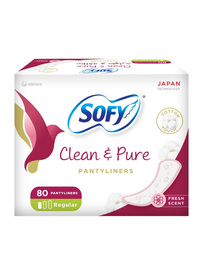 Sofy Clean And Pure Daily Panty Liner Fresh Scent Pack of 80 Multicolor