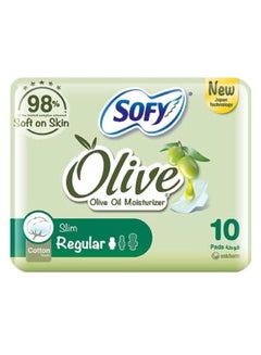 Sofy Olive Slim Regular Sanitary Pads With Wings 10 Pieces 