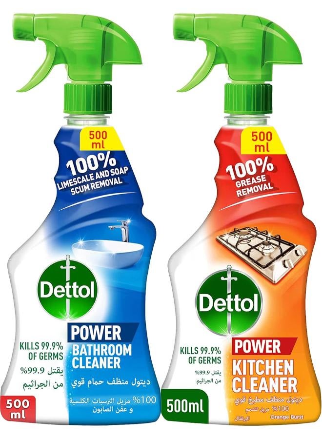 ديتول منظف بخاخ للمطبخ والحمام، عبوة من 2 - 500ملليلتر