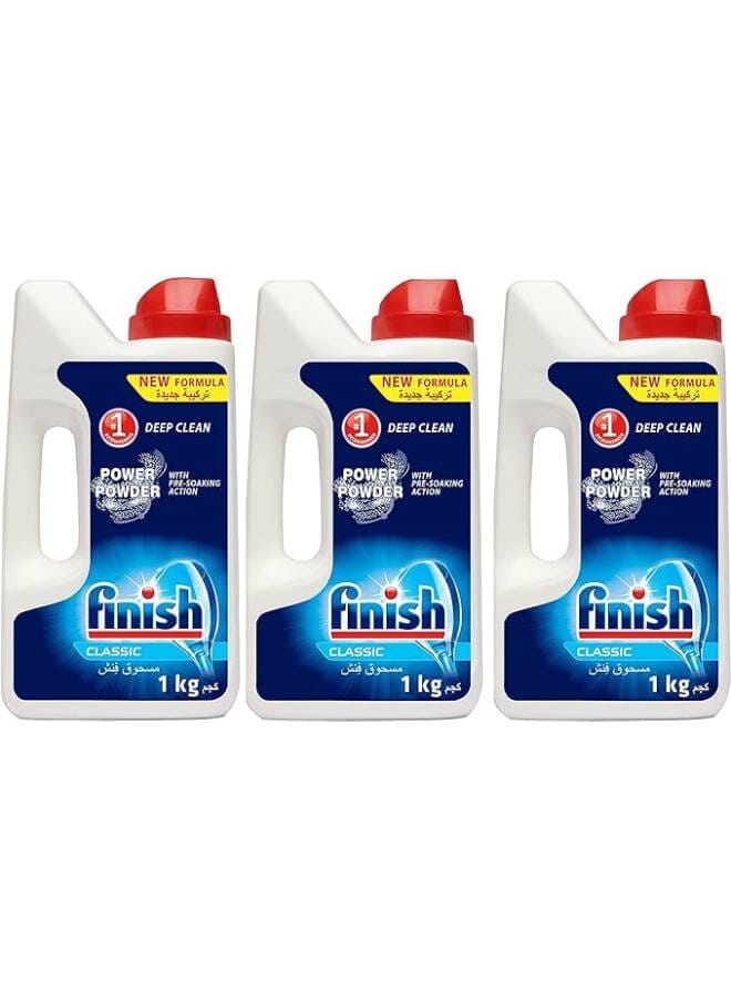 Finish Lemon Dishwasher Detergent Powder - Classic Scent | 2KG + 1KG  Free - 3kg - Image 1