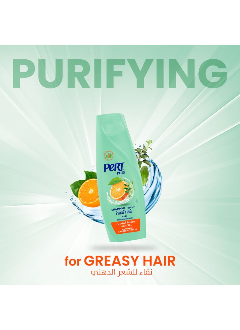 PERT PLUS Purifying Shampoo For Greasy Hair With Mandarin And Herbs Extracts 600ml - Image 5