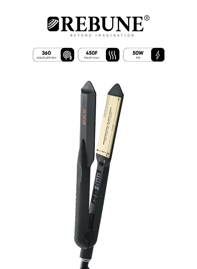 REBUNE Ceramic Hair Straightner Black 400grams  - Image 5