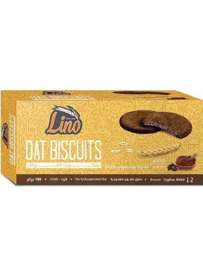 `12-Pieces Oat Biscuits - Cacao 180grams