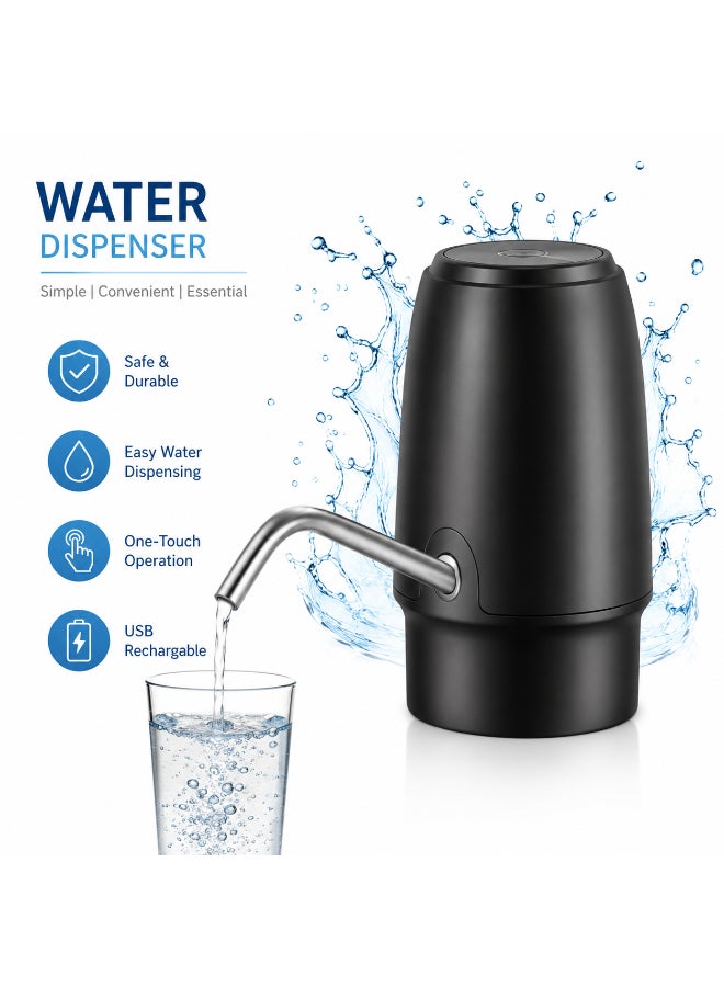 USB Charging Electric Pumping Automatic Water Dispenser Black/White/Silver Black/White/Silver - Image 2