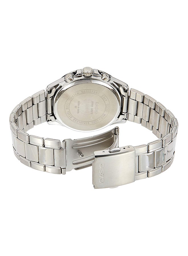 كاسيو ساعة يد بعقارب وسوار معدني طراز MTP-1374D-1AVDF - 44 مم - فضي للرجال - Image 2