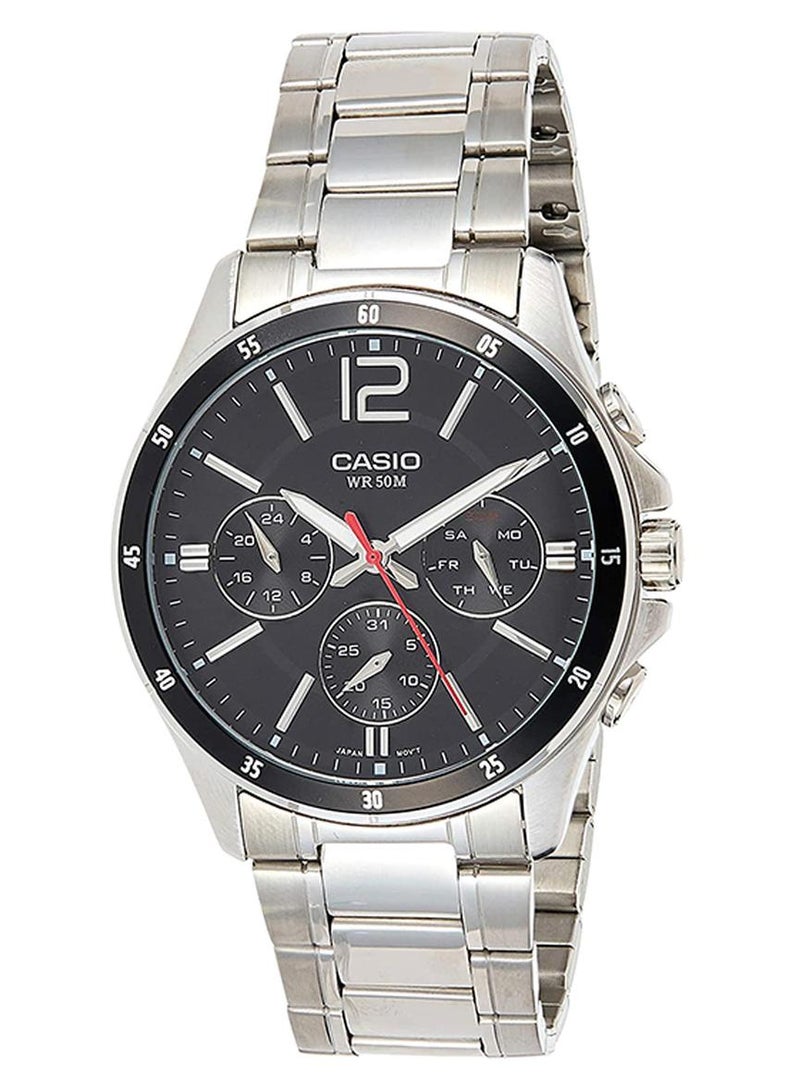 CASIO Men's Metal Analog Wrist Watch MTP-1374D-1AVDF - 44 mm - Silver - Image 1