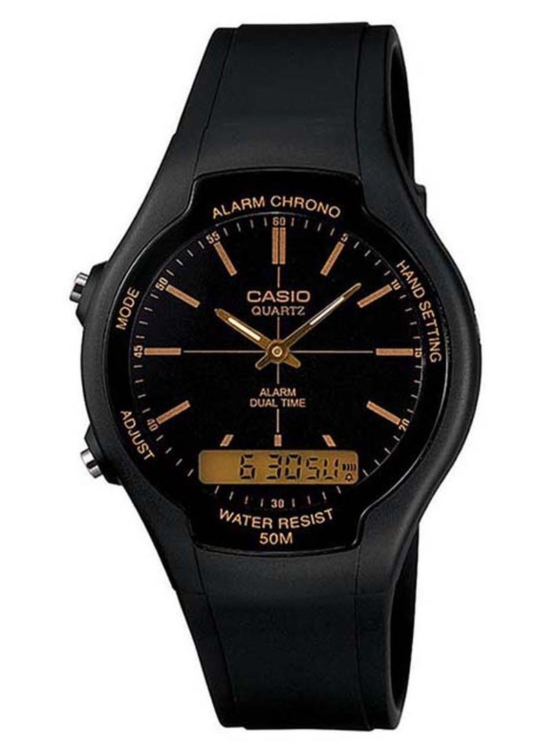 CASIO Men's Water Resistant Analog + Digital Watch AW-90H-9EVDF - Image 1