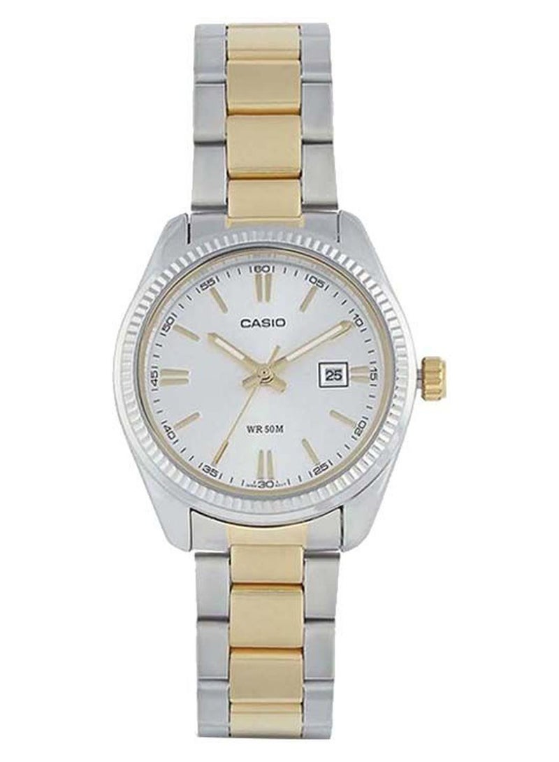 CASIO Women's Stainless Steel Analog Wrist Watch LTP-1302SG-7AVDF - 30 mm - Silver/Gold - Image 1