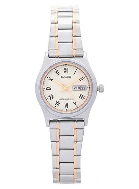 Women's Stainless Steel Analog Wrist Watch LTP-V006SG-9BUDF - 25 mm - Silver/Gold