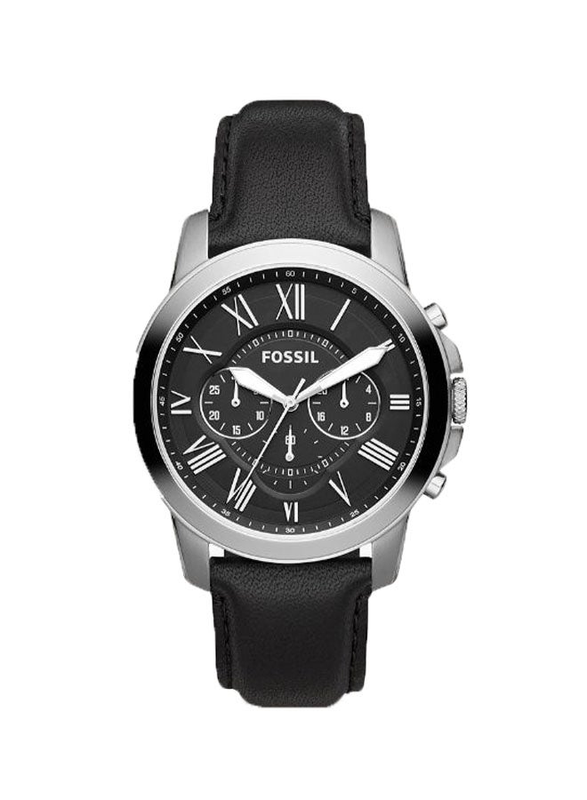 FOSSIL Men's Leather Chronograph Wrist Watch FS4812IE - 48 mm - Black - Image 1