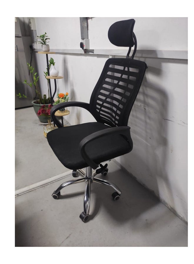 ال دبليو كرسي مكتب مريح شبكي دوار أسود 49x49x70سم - Image 2