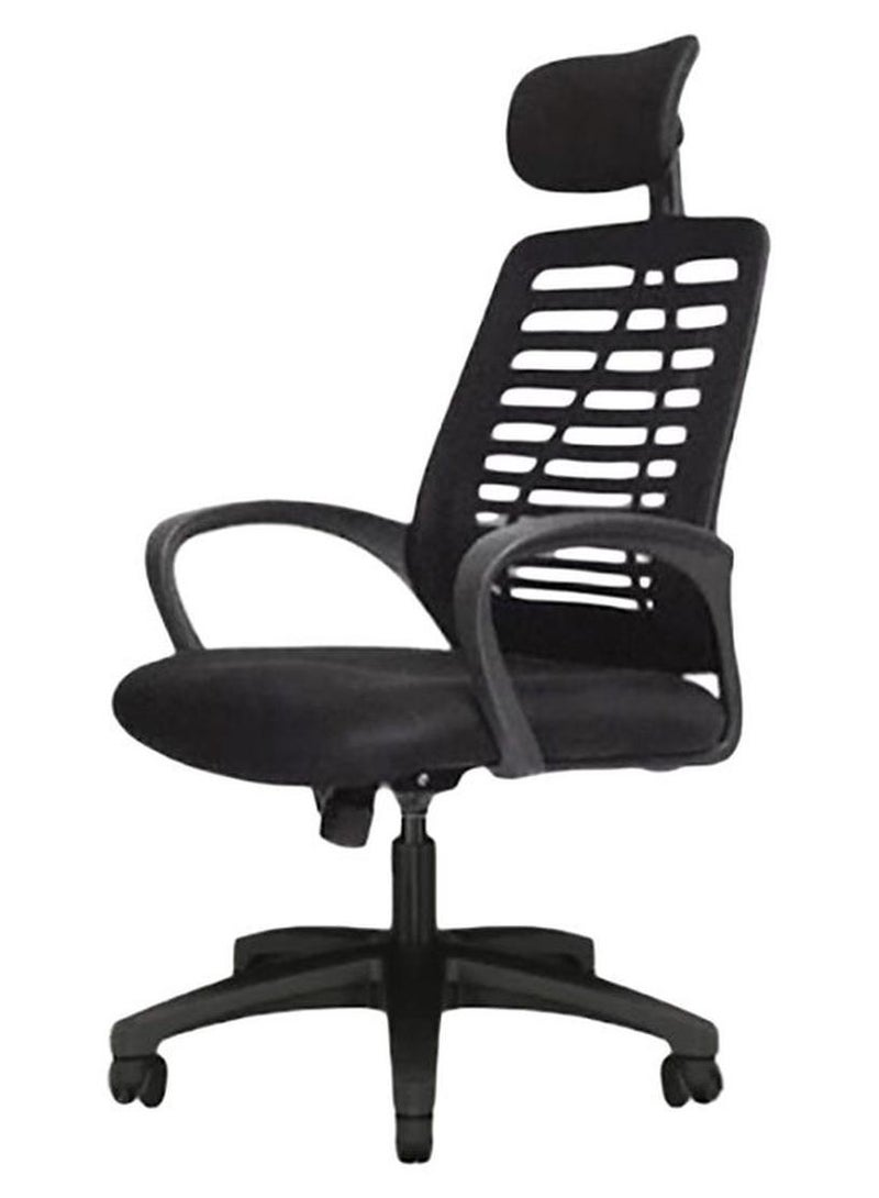 ال دبليو كرسي مكتب مريح شبكي دوار أسود 49x49x70سم - Image 1