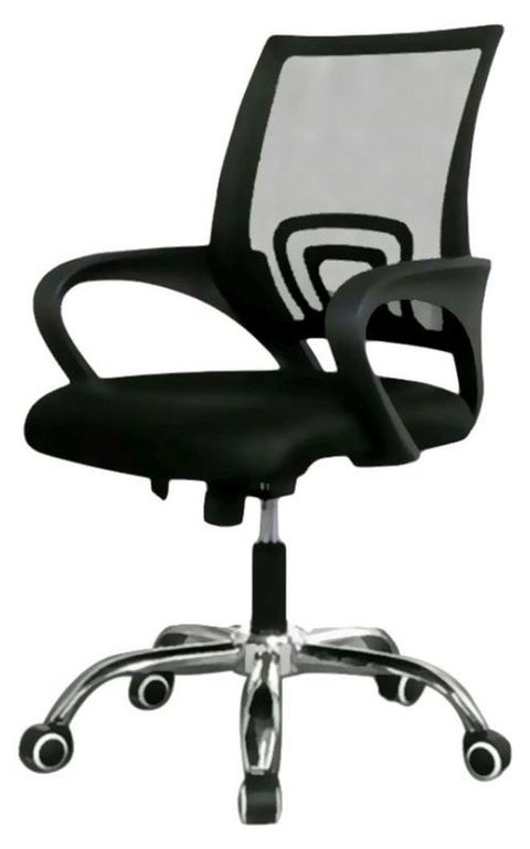 Mesh Adjustable Office Chair with Metal Leg, Ergonomic Chair Black 25x55x50cm
