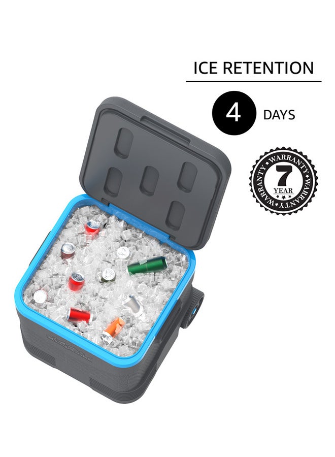 Cosmoplast - Keep Cold Plastic Picnic Trolley Icebox Roller Cooler with Wheels 45 Liters Grey 45.0Liters - Image 1