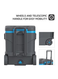 Cosmoplast Keep Cold Plastic Picnic Trolley Icebox Roller Cooler with Wheels 45 Liters Grey 45.0Liters  - Image 5