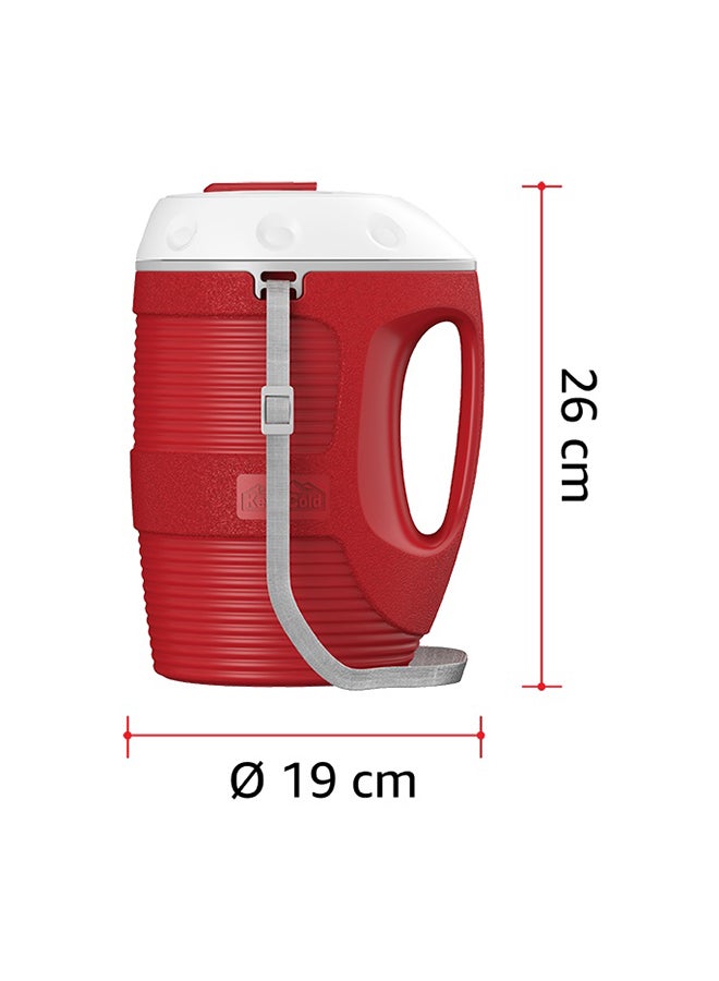 Cosmoplast Keepcold Thermal Jug With Strap Plastic 19 x 26 cm Red 1.8Liters  - Image 3