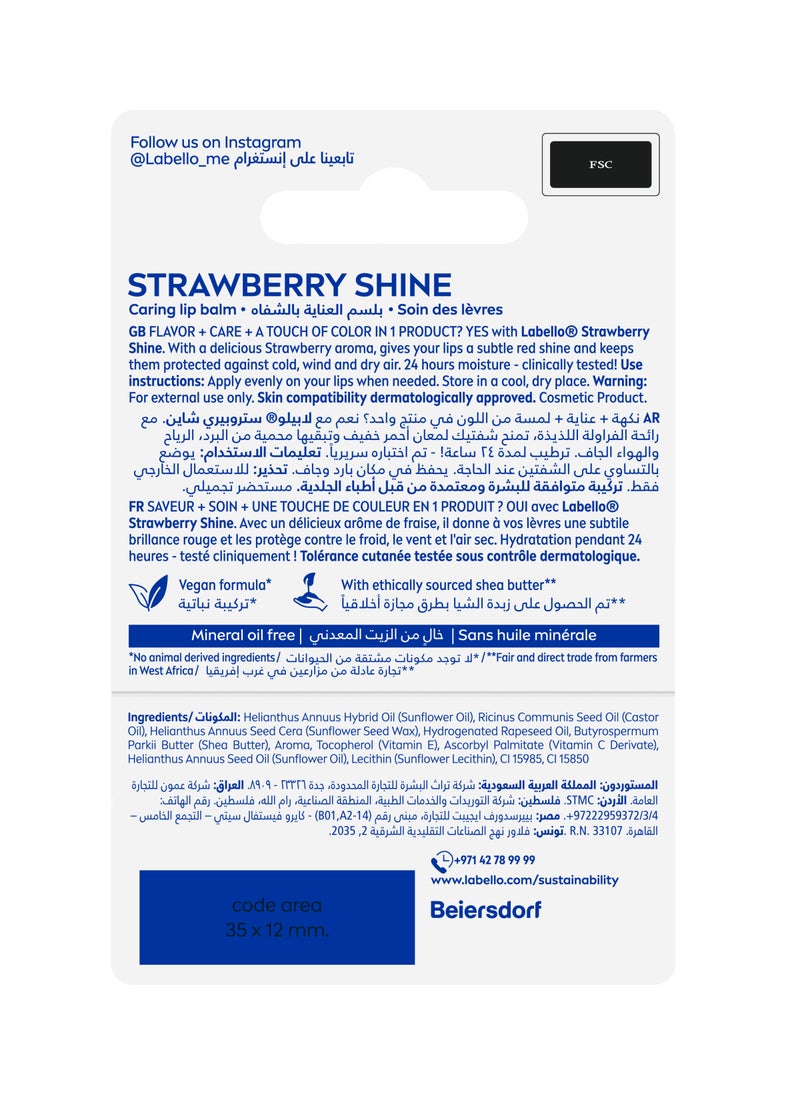 Labello Strawberry Shine Lip Care 4.8grams - Image 2