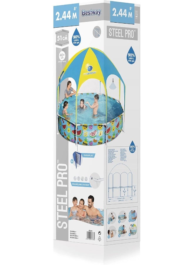 Bestway Steel Pro UV Careful 8' x 20/2.44m x 51cm Splash-in-Shade Play Pool 2.44m x 51cm  - Image 3