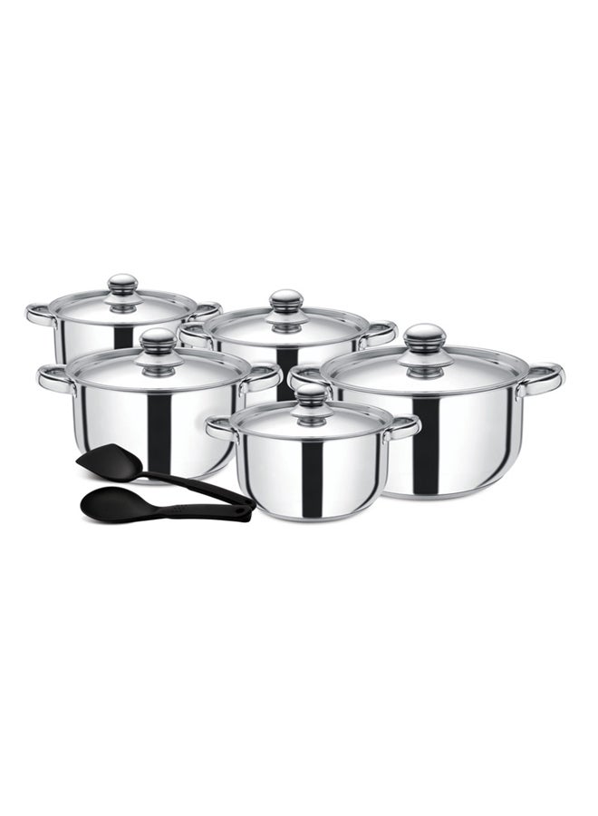 Royalford 12-Piece Stainless Steel Cookware Set Stainless Steel 26x12.8cm  - Image 1
