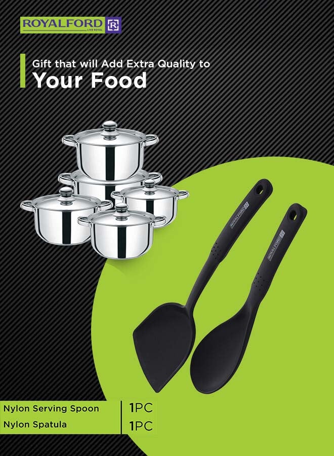 رويال فورد طقم أواني طهي و قدور من الستانلس ستيل مكون من 12 قطعة فضي 26x12.8سم - Image 3