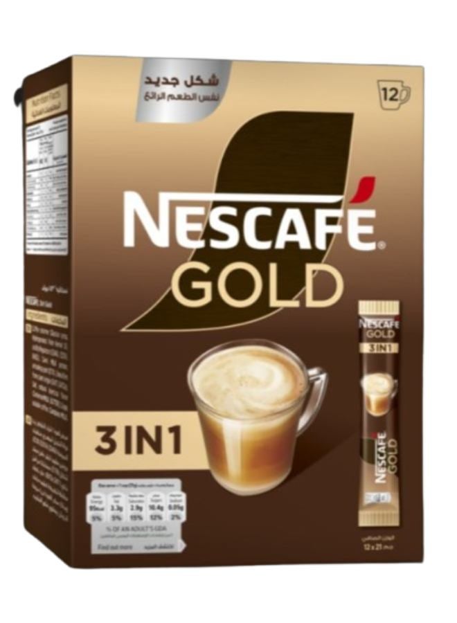 Nescafe Gold 3in1 - 12 sachet 21grams Pack of 12 