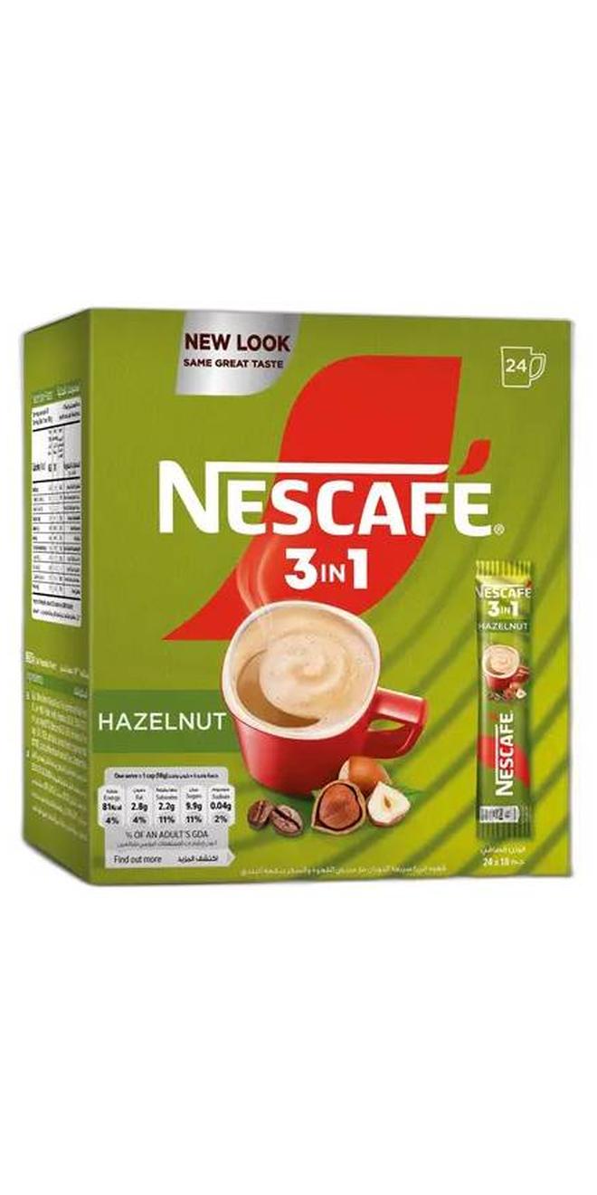 Nescafe Hazelnut Coffee (3-In-1) 18grams Pack of 24 - Image 1