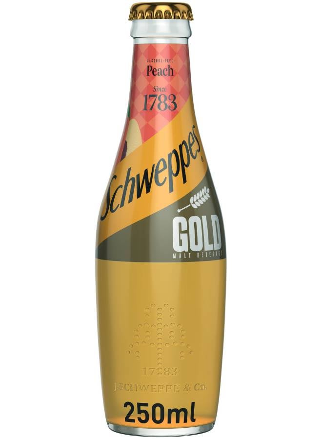 Schweppes Gold Malt Peach Bottle 250ml 