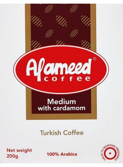 Alameed Turkish Medium Coffee With Cardamom 200grams 