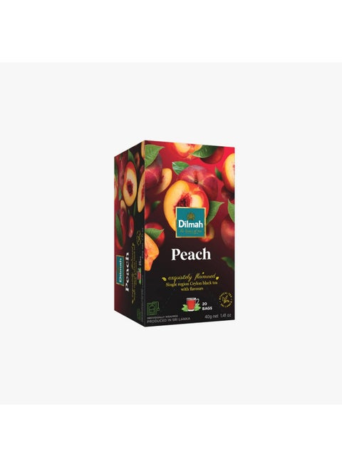 Peach Flavored Ceylon Black Tea 20 Tea Bags