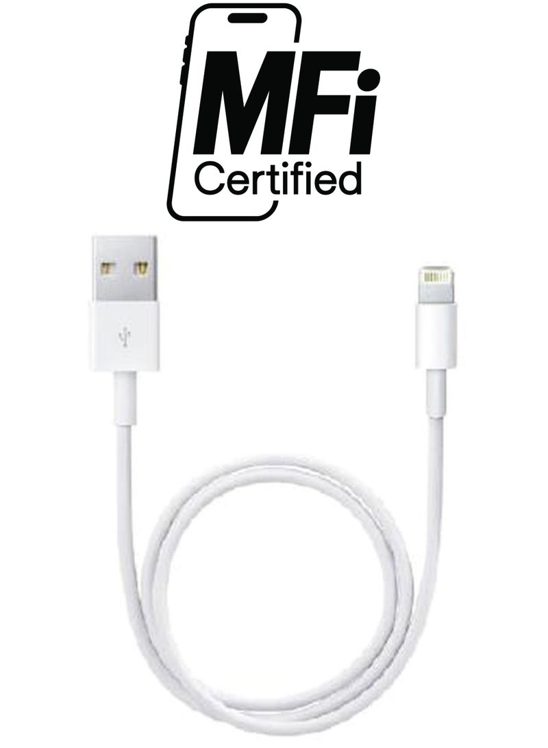 KMC - USB Cable For Apple iPhone 5/5S/5C/6/6Plus White - Image 1