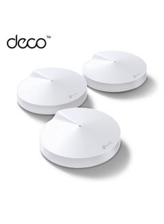 Deco M5 (3-Pack) AC1300 Dual-Band Whole Home Mesh WiFi System, Coverage for 3-5 Bedroom Houses, 100 Devices Connectivity, Built-in Antivirus, Router/Extender Replacement, Parental Controls, Works with Alexa White