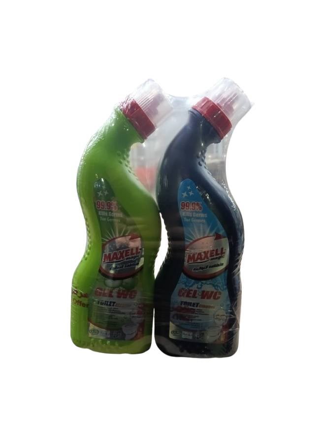 منظف مرحاض جل WC من قطعتين متعدد الألوان 700ملليلتر