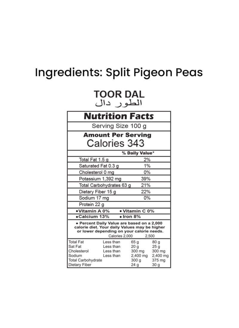 Peacock Toor Dal Split Pigeon Peas 500grams - Image 2